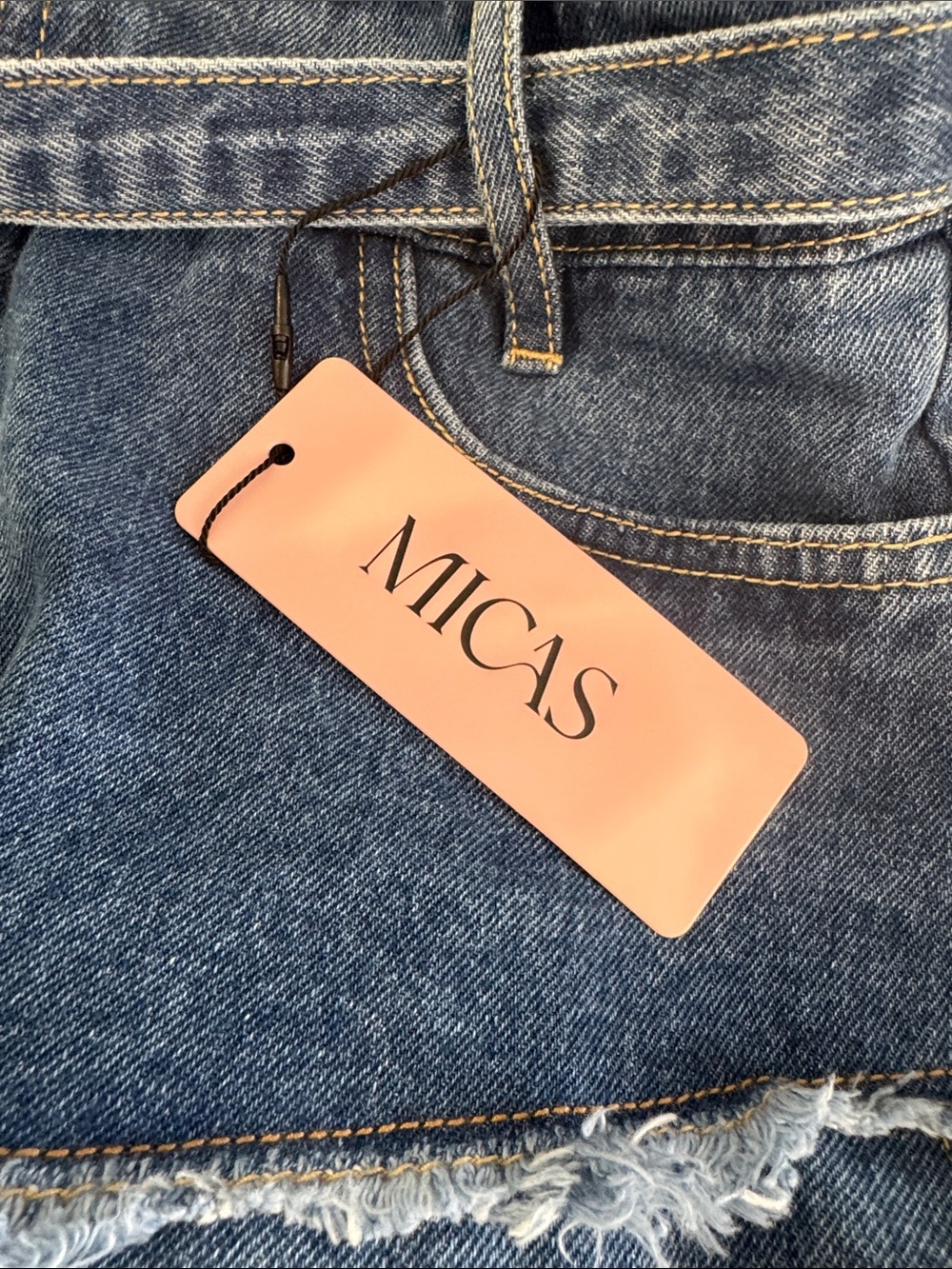 Micas Denim and Tulle Mixed Media Midi Skirt – Contrast Patchwork Design M - Picture 6 of 7